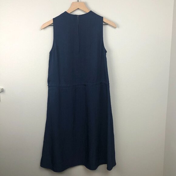 Everlane Japanese GoWeave Light Drawstring Dress Navy Blue - Picture 3 of 5